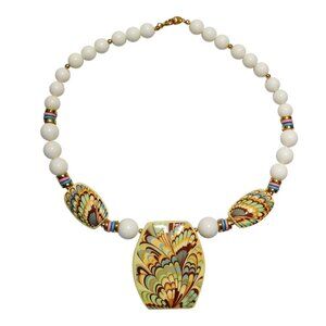 Handcrafted Ceramic Necklace Bold Pendant